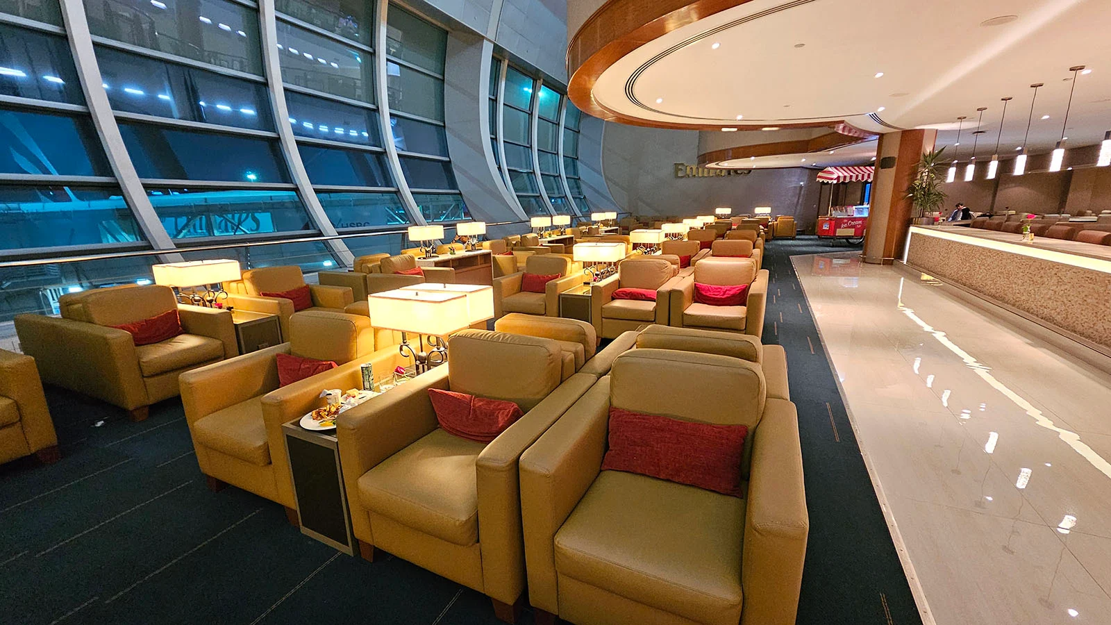 Emirates Business Class Lounge — the higher-tier benefits the campaign helped members reach