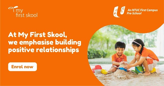 My First Skool campaign creative — relationship messaging